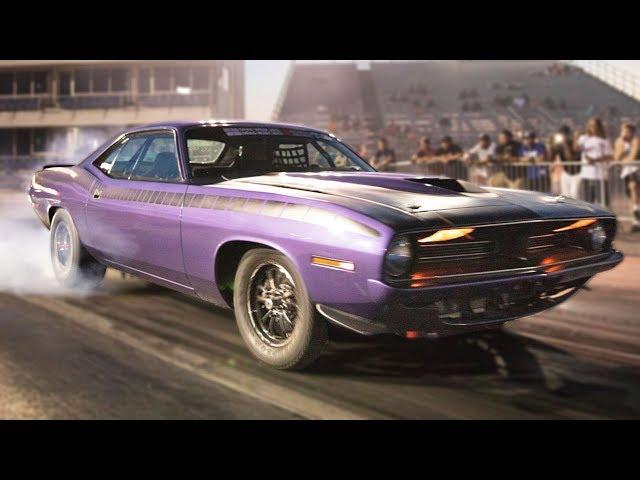 Old Hemi Cuda Beats up on NEW Muscle!