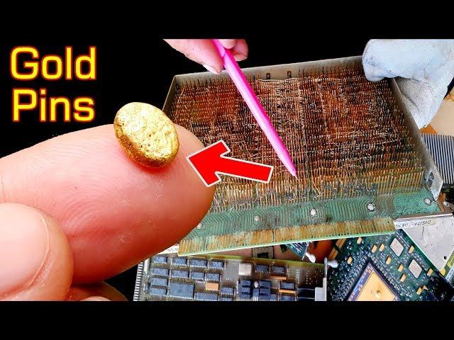 fine gold recovery plated pins connectors scrap electronics Precious metal recovery gold