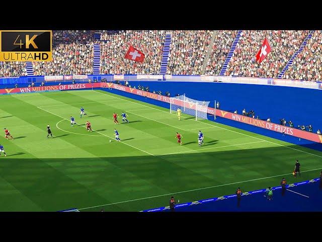 PES 2021 NEW Euro 2024 Ultra Realism Graphics & Sound Mod | PES 2021 | Switzerland vs Italy | 4K