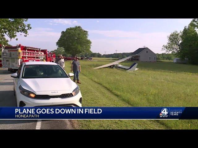 Emergency crews respond after small plane goes down in Upstate field