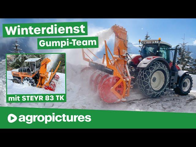 Winterdienst in Österreich beim Gumpi Team | Schneefräsen extrem mit Steyr Terrus und Trägerfahrzeug