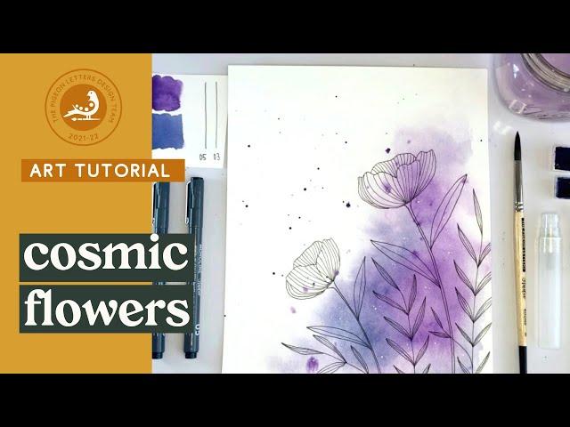 Colorful Floral Line Drawing Tutorial