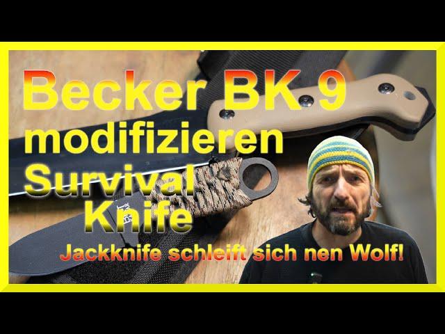 Knife conversionperfect survival toolKabar Becker BK 9 modifiedWorkshop tour at Jackknife