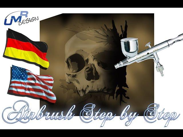 Sooo einfach Airbrush mit Schablone AS-312 Tutorial ( Deutsch / Englisch ) Airbrush with stencil