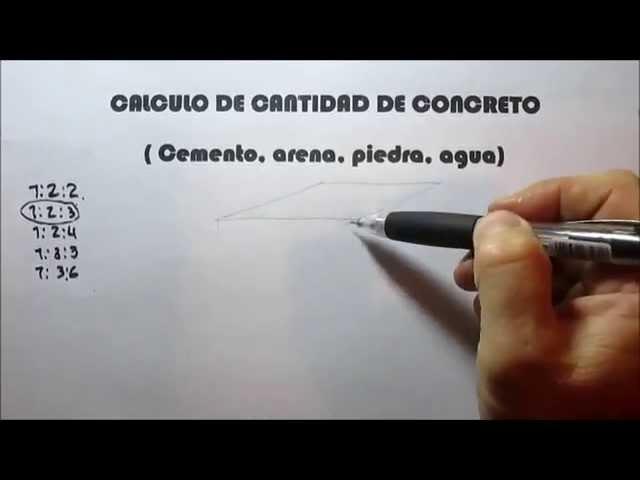 CALCULO DE CANTIDADES DE CONCRETO. Cemento, arena, piedra, agua. Tutoriales de Arquitectura.