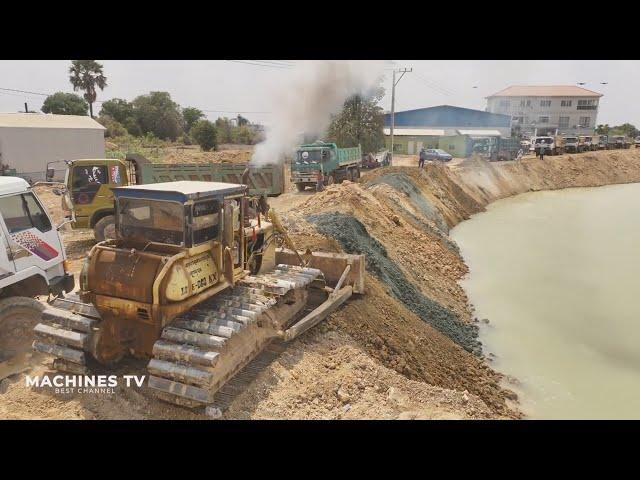 Excellence Full Videos 100% Complete Project Old Dozer KOMATSU D60P Truck Skills Dumping EVER