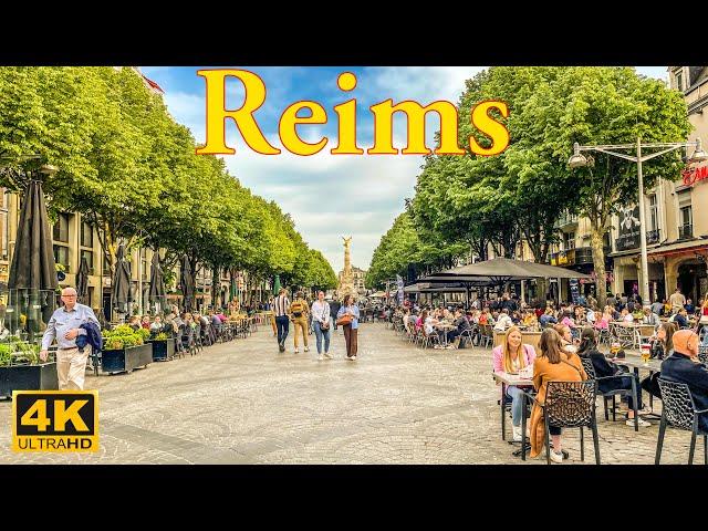 Reims , France   - 4K HDR Walking Tour - April 2022 | Reims 4K | A Walk In Paris