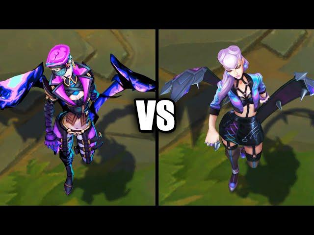 Soul Fighter Evelynn vs KDA ALL OUT Evelynn Skins Comparison (League of Legends)