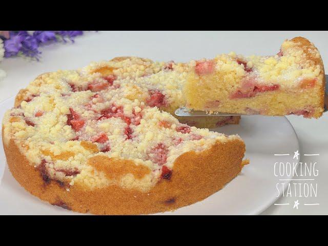 Strawberry Crumble Cake! Easy Dessert Recipes!