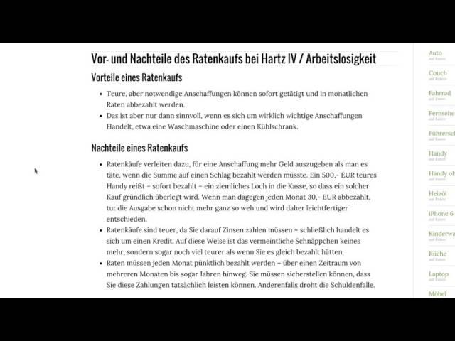 Ratenzahlung trotz Hartz4 / Arbeitslosigkeit - [ANLEITUNG | GERMAN]