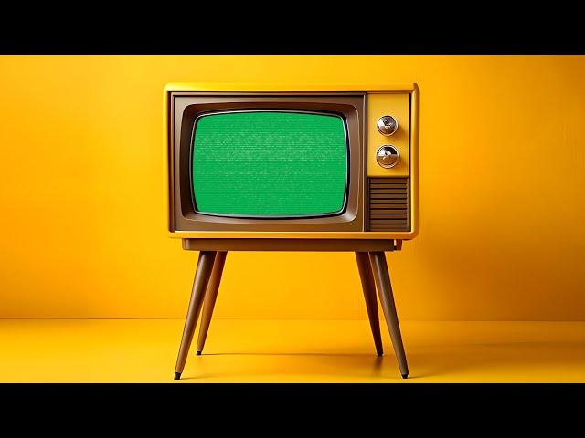 Epic Yellow Retro TV Green Screen | Vintage | Global Kreators