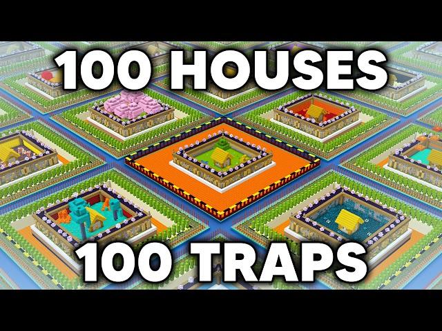 I Rigged 100 Minecraft Houses with Deadly Traps