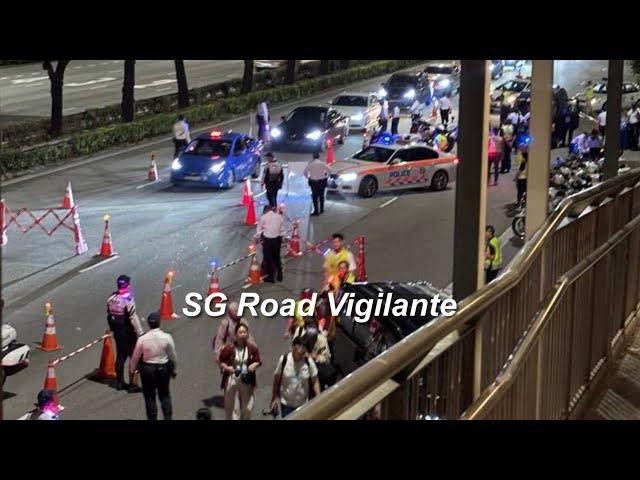 21dec2024 cte & aye singapore traffic police conducting roadblock on expressway for  drink driving