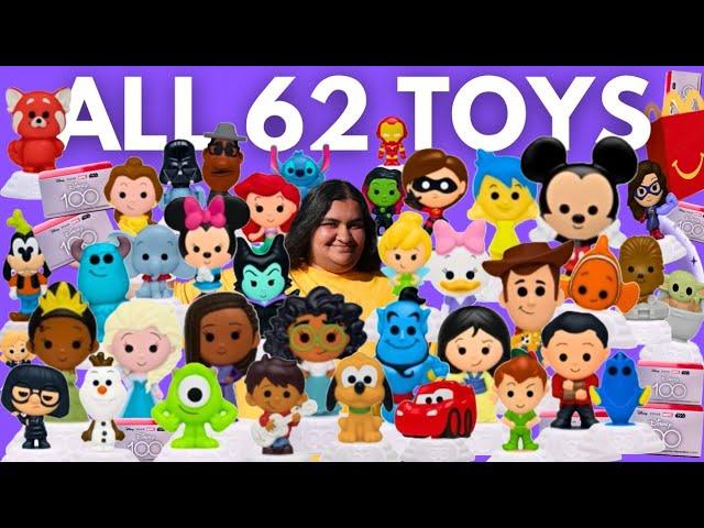 I BOUGHT EVERY MCDONALD'S DISNEY 100 HAPPY MEAL COLLECTIBLE! COMPLETE SET OF 62 UNBOXING AND REVIEW!