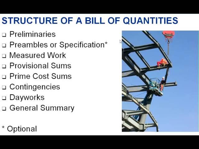 Bills of Quantities