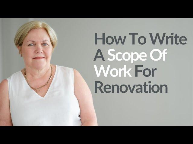 How To Write A Scope Of Work For Renovation #podcast