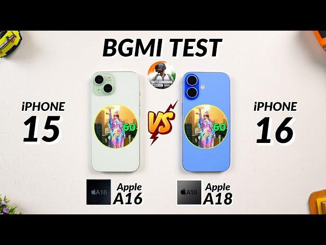 iPhone 16 vs iPhone 15 Bgmi Test | Heating & Battery Test | Shocking Result 