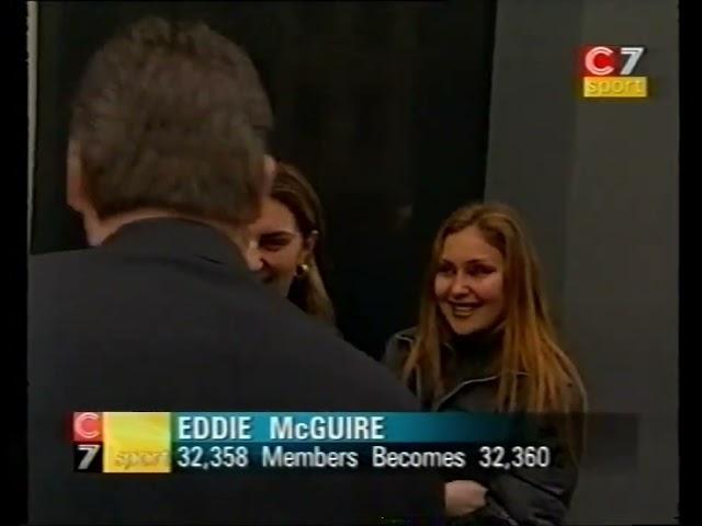 Eddie McGuire spruiking after 1999 Presidents Meeting. Football Feedback