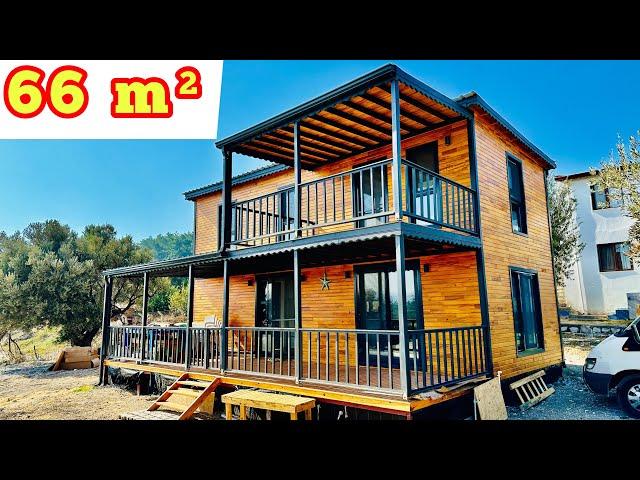 66 m² + 38 m² Ağaç Ev Turu ve Fiyatı - Tiny House değil Büyük Ahşap Ev - Wood House