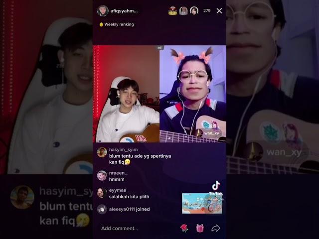 Abang wan and afiq syahmi live on tiktok . #afiqsyahmi