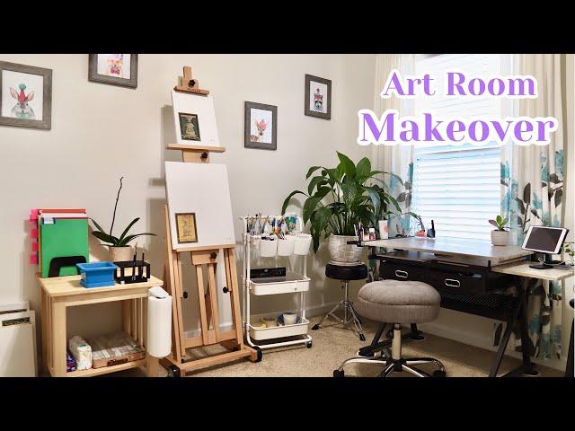 Art Studio Makeover | Set Up My Art Room | Cozy Art Vlog