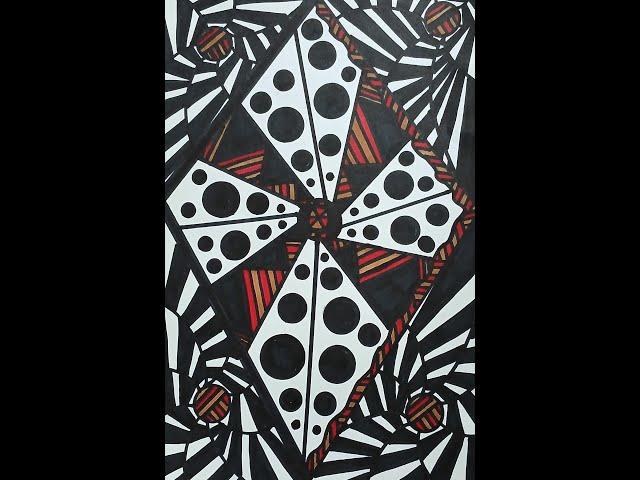 Diamond Spinning Illusion Abstract Drawing
