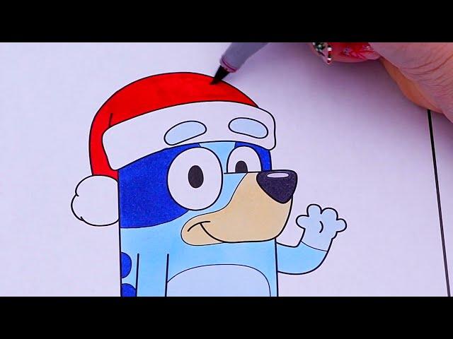 Bluey Christmas Coloring | Ohuhu Art Markers @ohuhuart_official