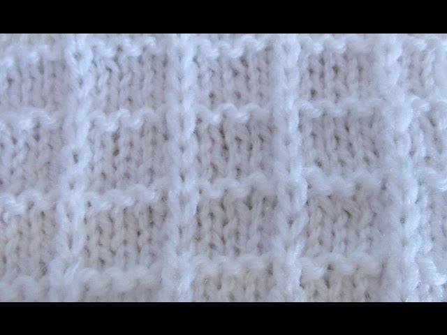Простой вафельный узор  спицами. Simple knitting pattern.