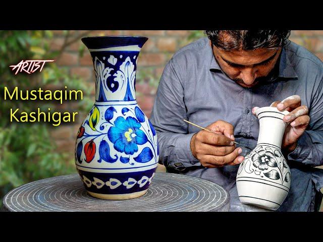 The Magic of Blue Pottery: A Master Artist Transforms a Porcelain Vase | Handmade Blue Pottery