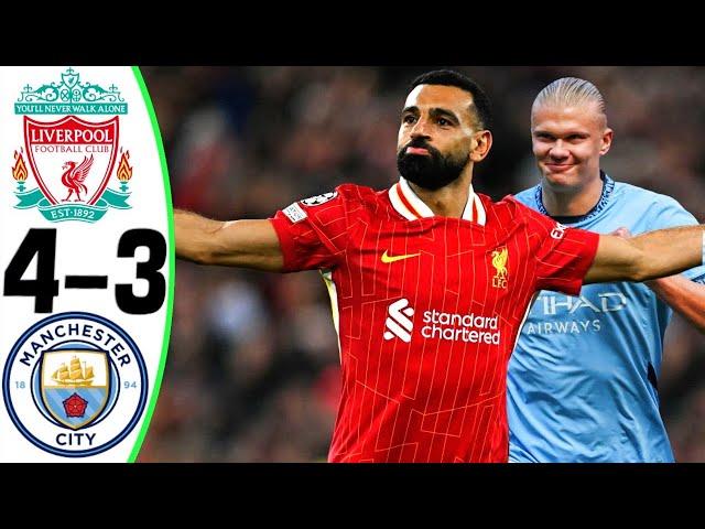 Liverpool vs Manchester City 4-3 - All Goals and Highlights - 2024  SALAH