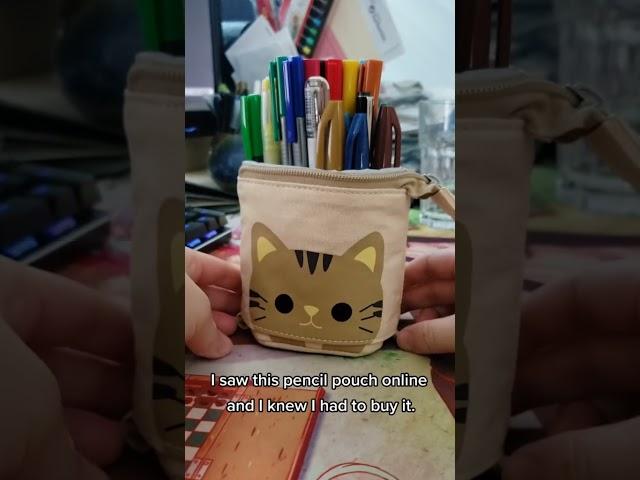 Cat Sliding Pencil Case - Fun Cat Pen Pencil bag case