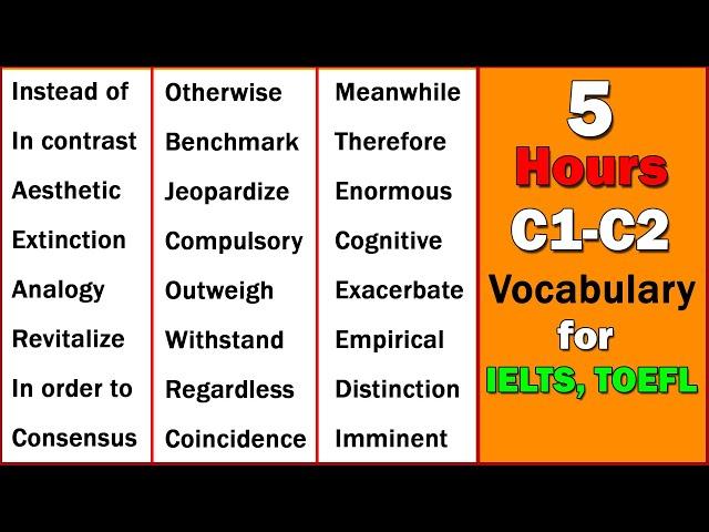 Advanced Vocabulary for IELTS in 5 Hours | C1-C2 Level English