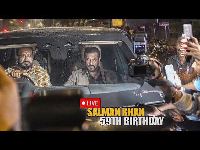 Salman Khan arrives with Full Security to Celebrate his 59th Birthday | CRAZY Moment | Look at Fans