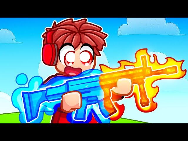 Using ELEMENTAL GUNS in Roblox Rivals!