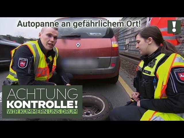 Reifenwechsel MITTEN auf der Fahrbahn?!  Gefahr für Verkehr! | Achtung Kontrolle