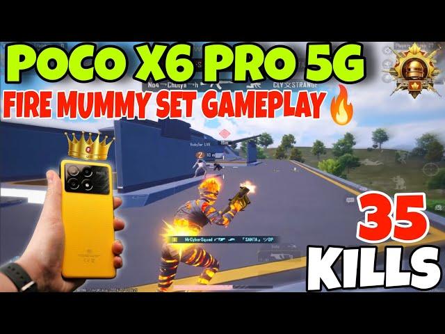 POCO X6 PRO 90 FPS BGMI FIRE MUMMY SET GAMEPLAY 3.2 UPDATE | POCO X6 PRO BGMI TEST#pocox6pro