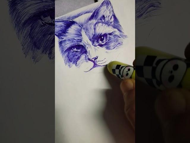 Playing with Pen️#art #penart #trending #shorts #drawing #cat #random #sketch #animals #love #cute