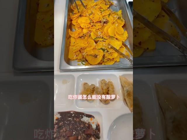 吃大学食堂～我真的太爱吃炸酱了。 #食堂 #海外生活