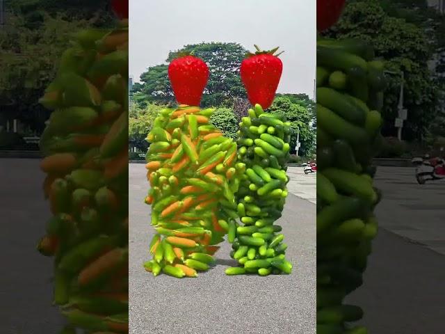 Fruit and vegetable collision effects 3D Special Effects | 3D Animation #shorts #vfxhd