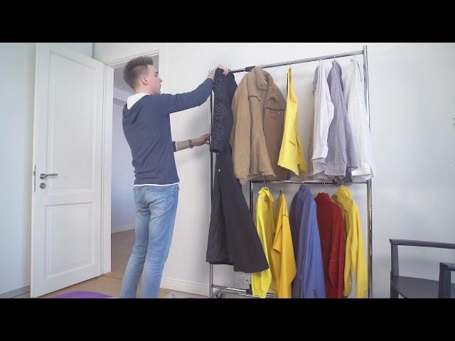 Tatkraft Marvel - Kleiderständer, Adjustable for Long and Short Clothes, Clothes Rail with Wheels