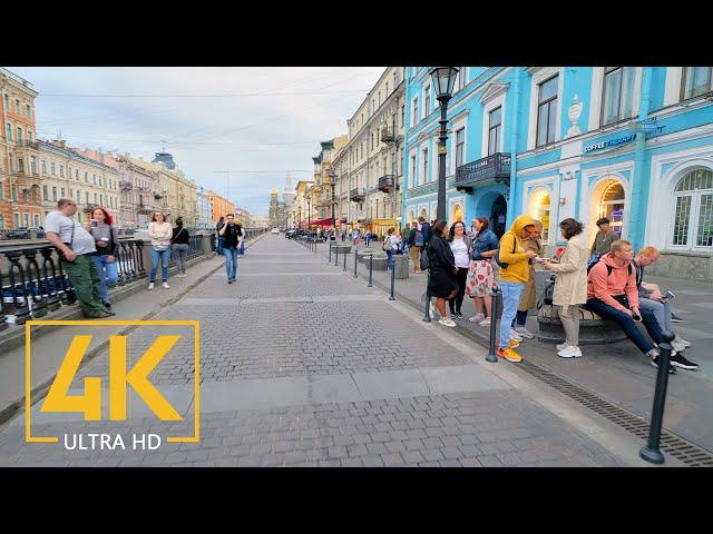 Virtual Walk along the Streets of Saint Petersburg, Russia - 4K Walking Tour with City Sounds