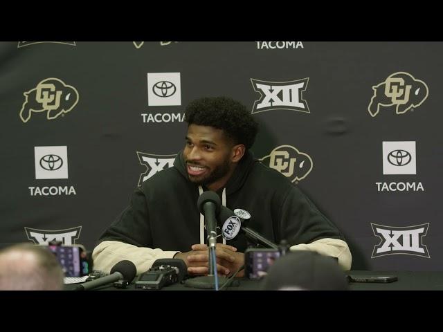 Football Postgame Press Conference Kansas -  Shedeur Sanders