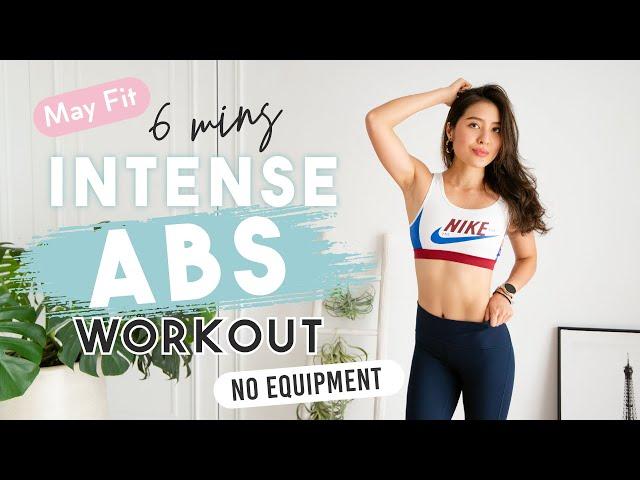 居家徒手六分鐘高強度腹肌運動 | 適合初學者入門！At-home 6 min intense abs workout(beginner-friendly)