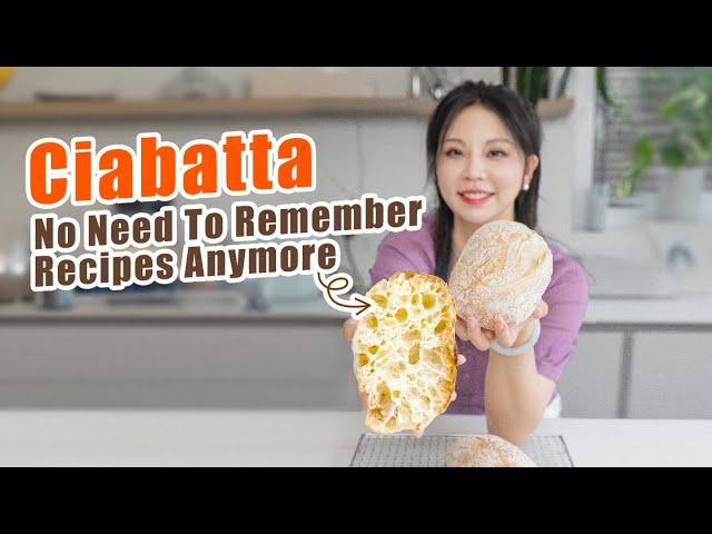 Homemade Ciabatta No need to remember recipes 懒人版恰巴塔，不用记配方版！