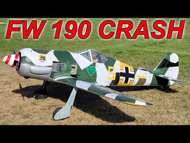 FW 190 CRASH! GIANT RC Airplane Crash #crash