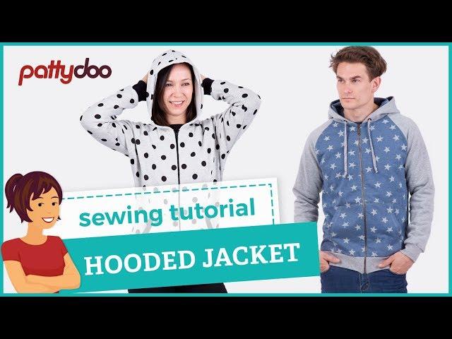 How to sew a zip-up hooded sweat jacket with kangaroo pockets - tutorial