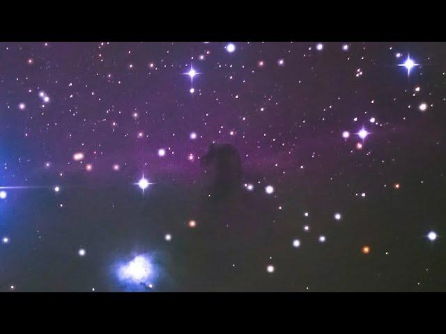 2 Minutes of Horsehead Nebula Live View through my Telescope