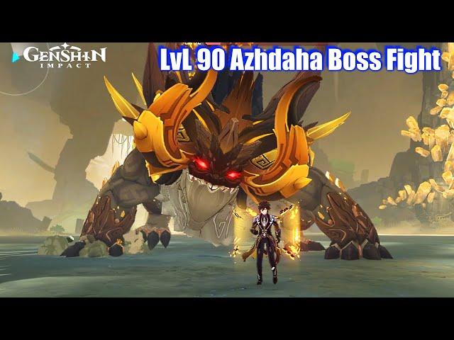 Genshin Impact - LvL 90 Azhdaha Dragon Boss Fight