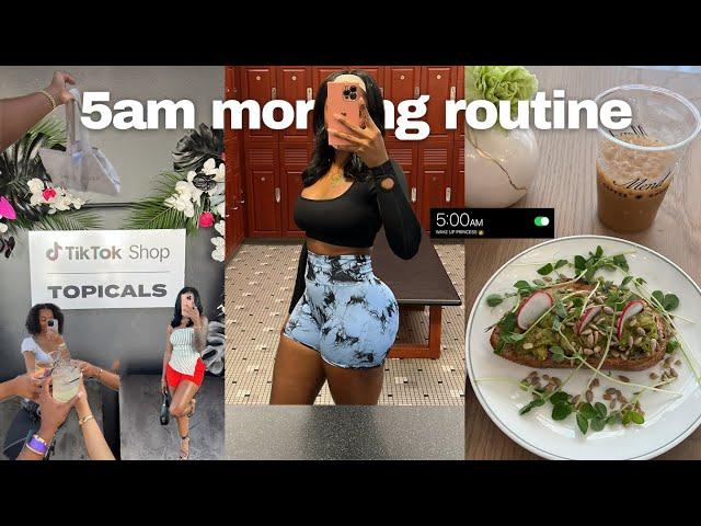 5AM MORNING ROUTINE  *productive* day in my life + morning workout + influencer events