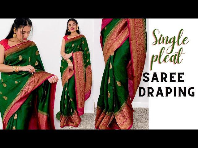 Single pleat saree hacks for beginners | Banarasi saree draping for beginners